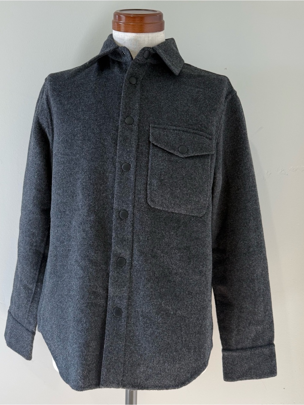 rag & bone Charcoal Gray Wool-Blend Shirt Jacket, XS